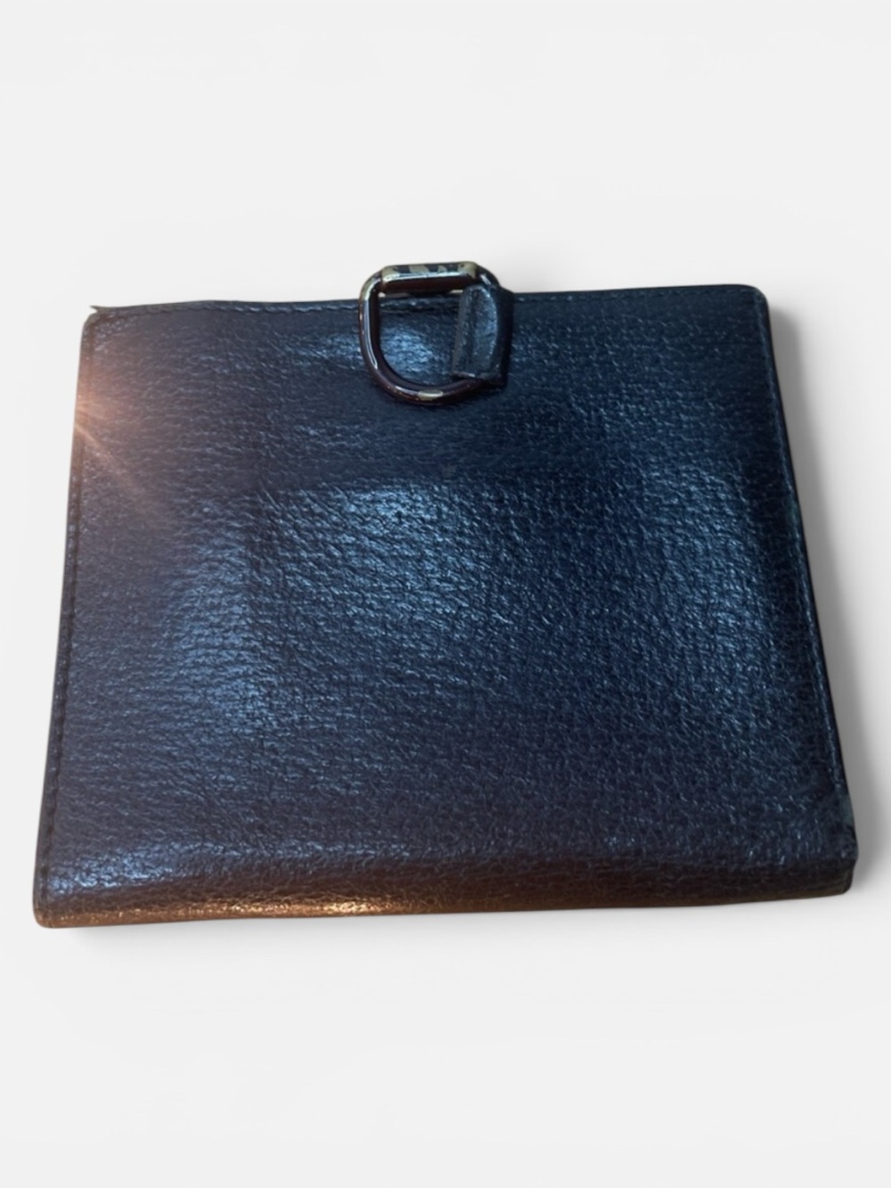Vintage Gucci Black Grained Leather Bifold Horsebit Clasp Wallet - Picture 2 of 12